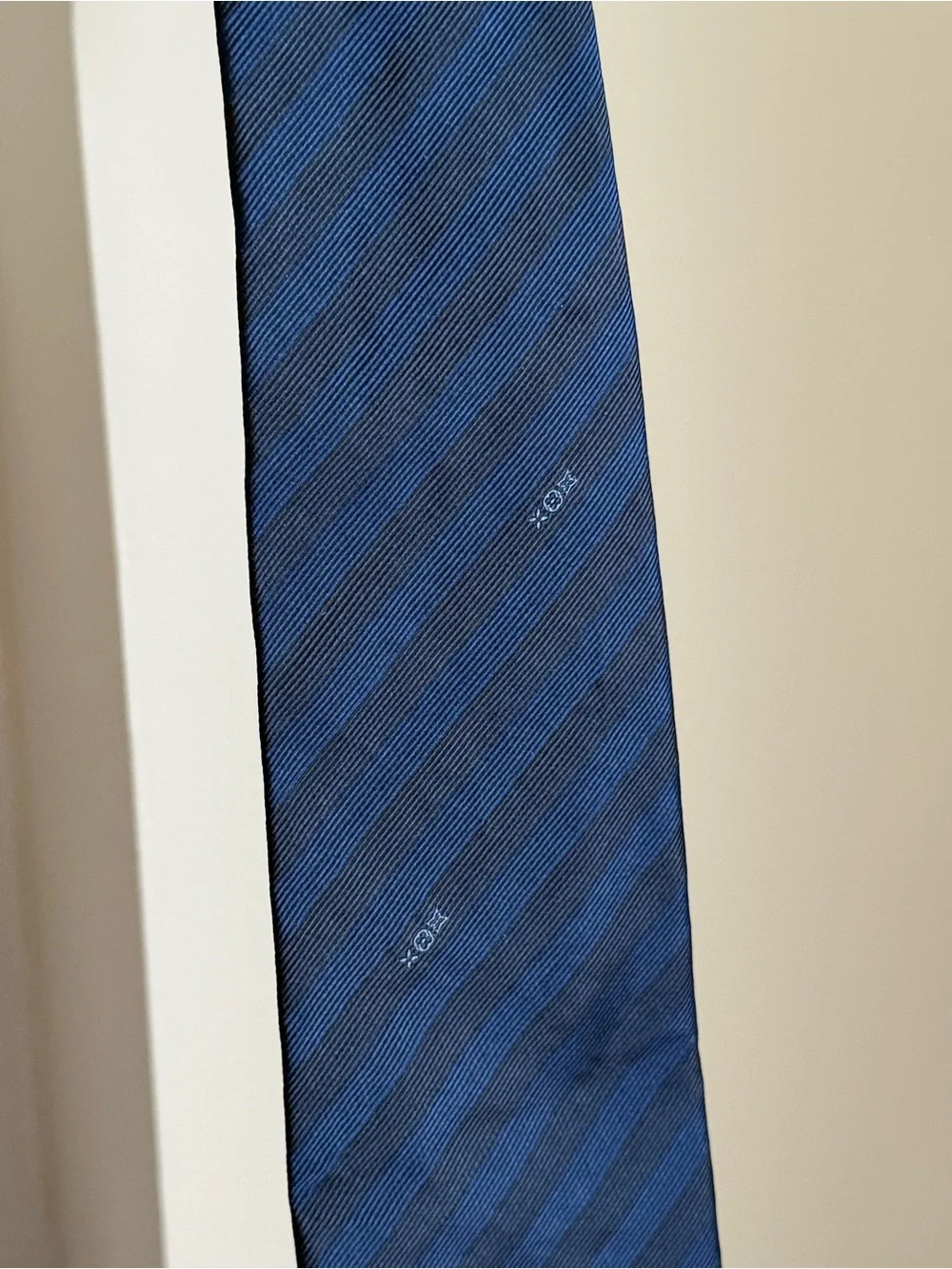 Men's Navy Blue Striped Tie Louis Vuitton - Men’s tie blue tie gift for husband
